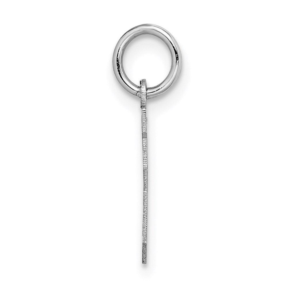 Million Charms 14K White Gold Themed Small Satin Number 5 Charm