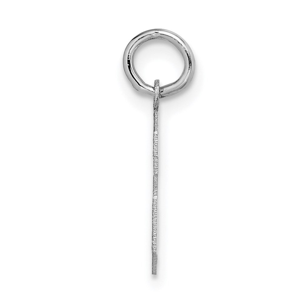Million Charms 14K White Gold Themed Small Satin Number 6 Charm
