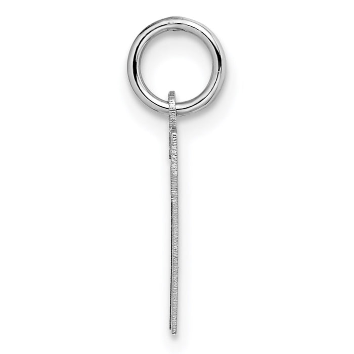 Million Charms 14K White Gold Themed Small Satin Number 7 Charm