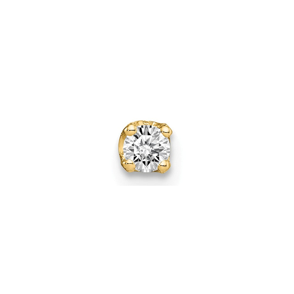 Million Charms 14k Yellow Gold Single Stud Diamond Earring, 5mm x 3mm