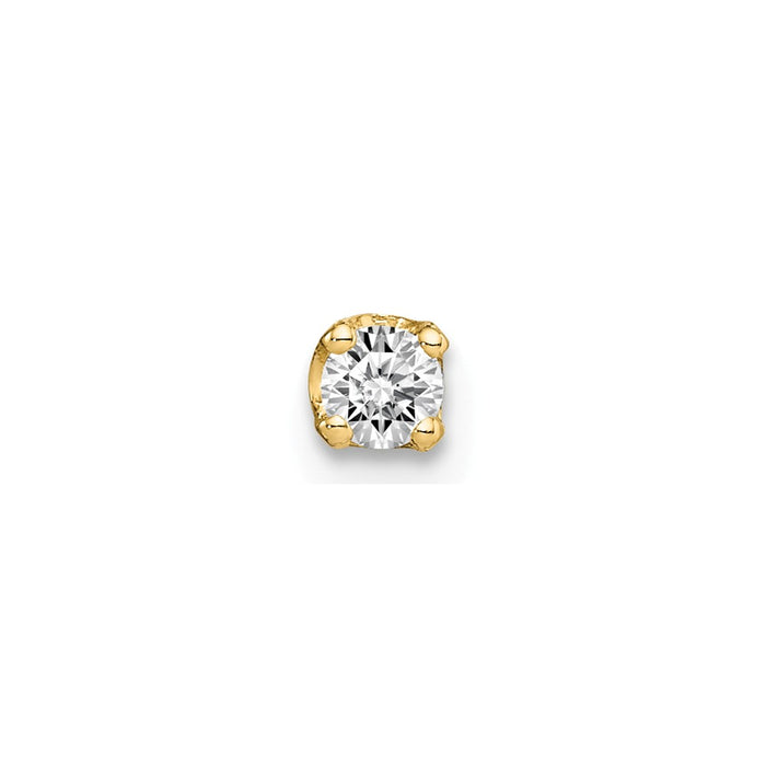 Million Charms 14k Yellow Gold Single Stud Diamond Earring, 5mm x 3mm