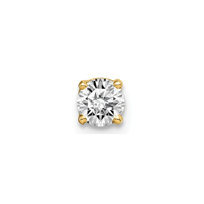 Million Charms 14k Yellow Gold Single Stud Diamond Earring, 5mm x 4mm