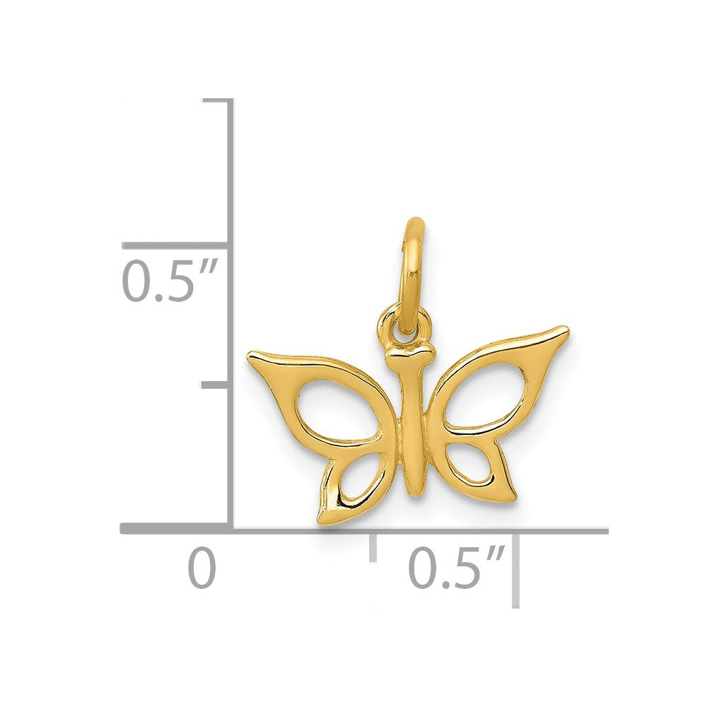 Million Charms 14K Yellow Gold Themed Butterfly Charm