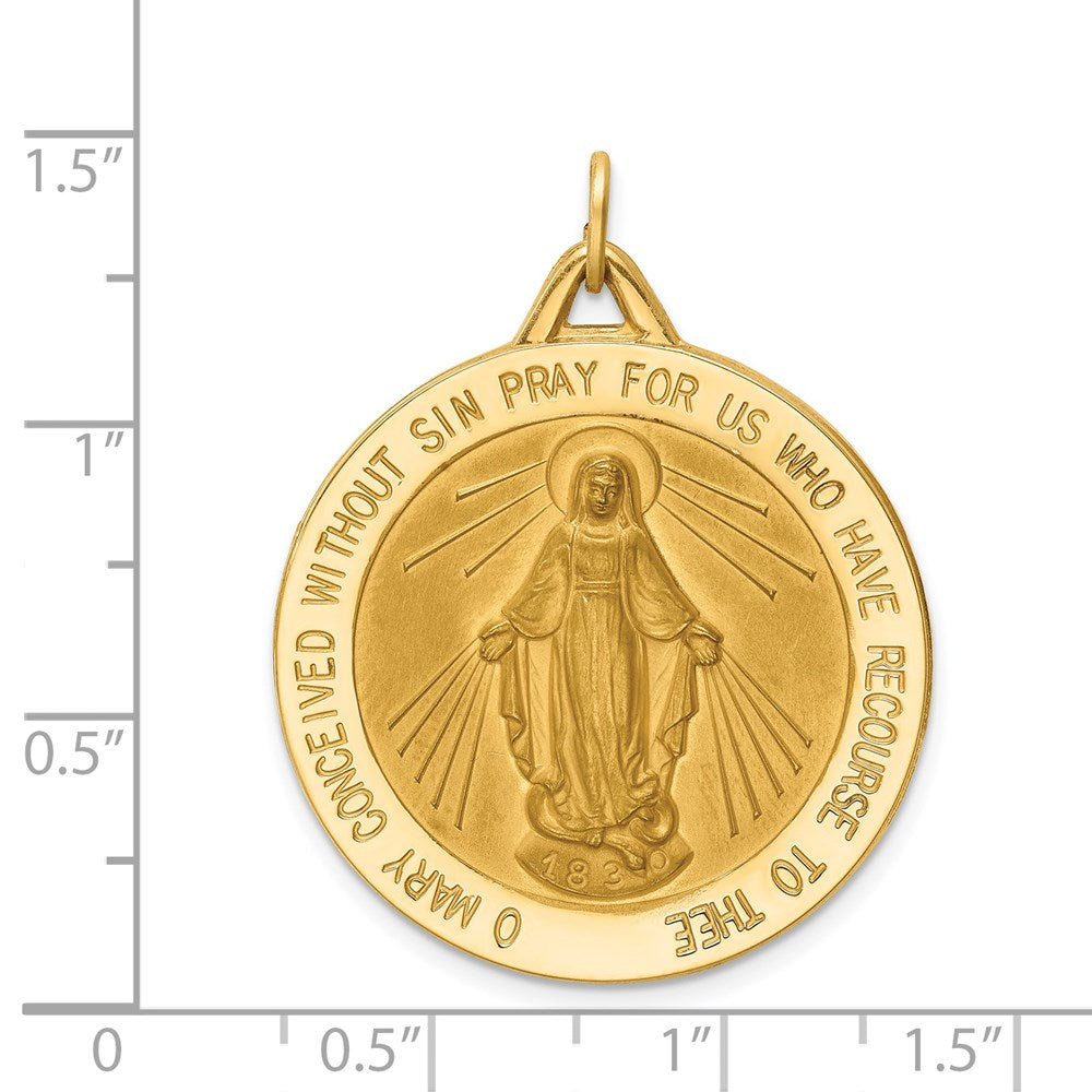 Million Charms 14K Yellow Gold Themed Religious Miraculous Medal Pendant