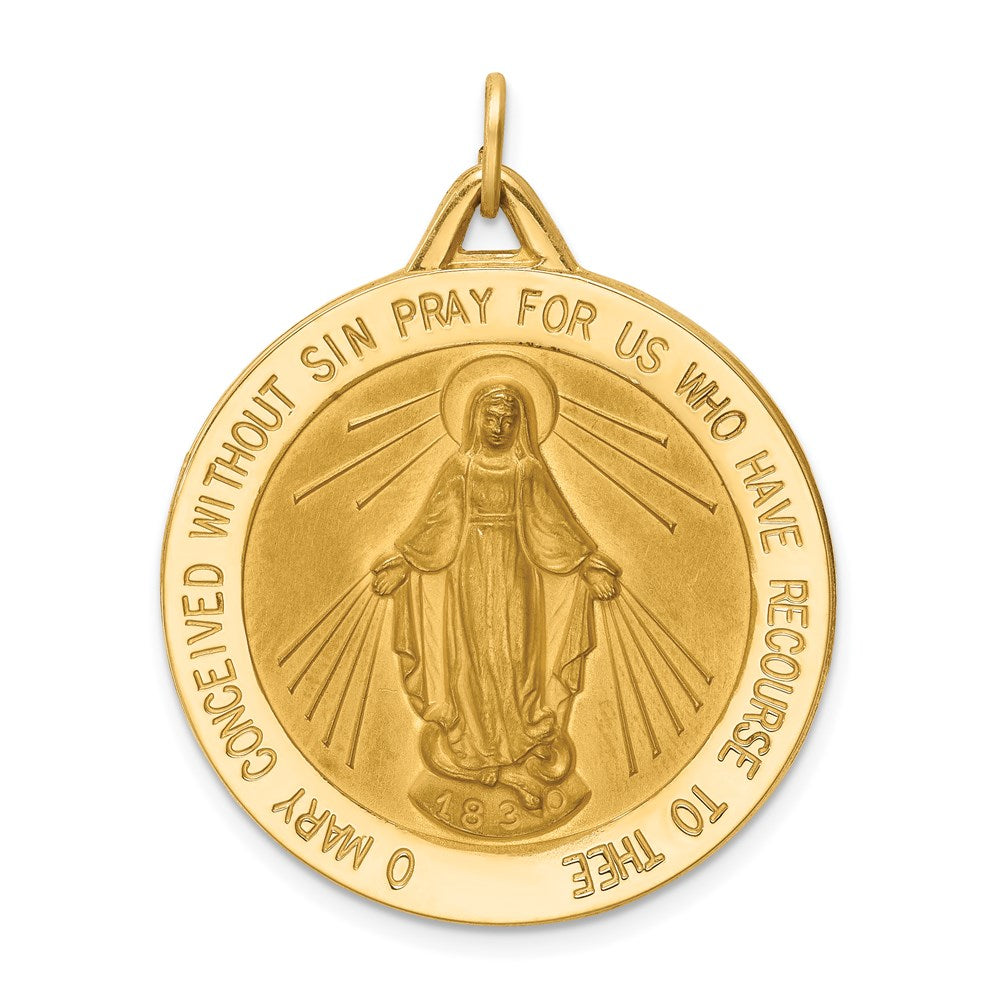 Million Charms 14K Yellow Gold Themed Religious Miraculous Medal Pendant