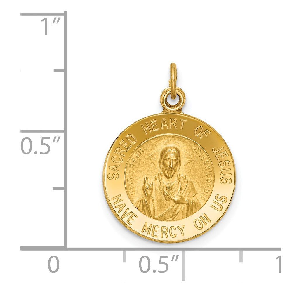 Million Charms 14K Yellow Gold Themed Sacred Heart Of Jesus Medal Charm