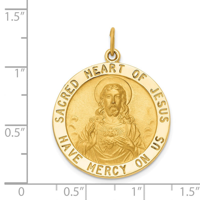 Million Charms 14K Yellow Gold Themed Sacred Heart Of Jesus Medal Pendant