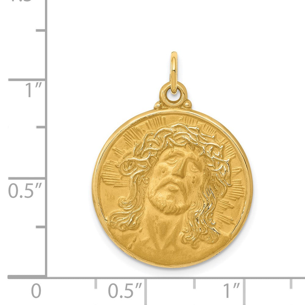 Million Charms 14K Yellow Gold Themed Jesus Medal Pendant