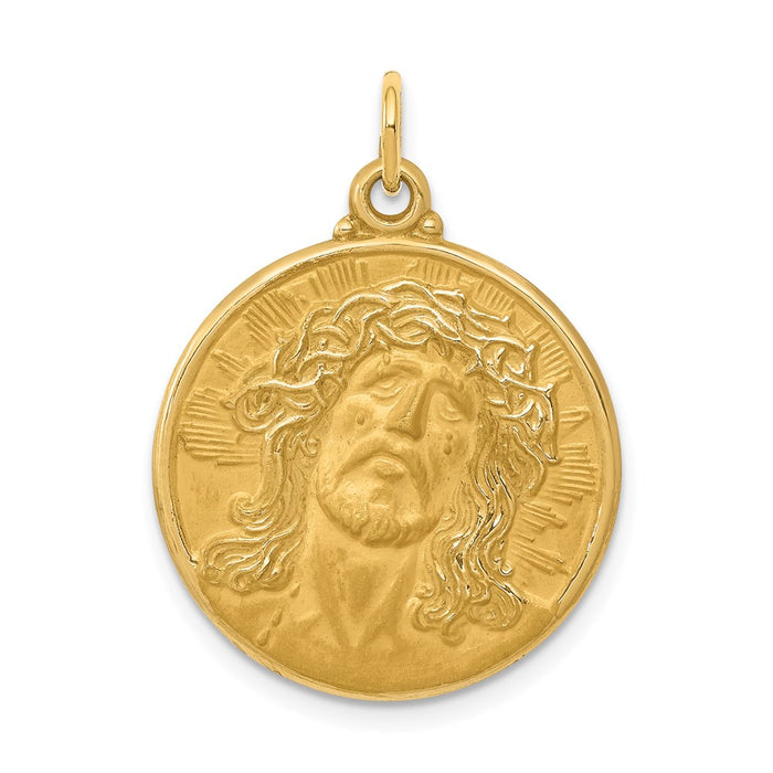 Million Charms 14K Yellow Gold Themed Jesus Medal Pendant