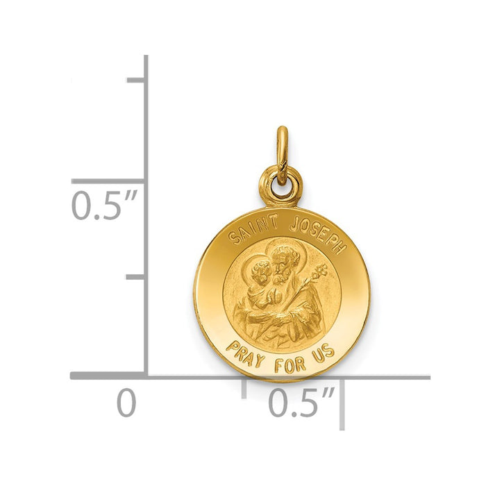 Million Charms 14K Yellow Gold Themed Religious Saint Joseph Medal Charm