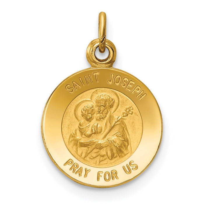 Million Charms 14K Yellow Gold Themed Religious Saint Joseph Medal Charm