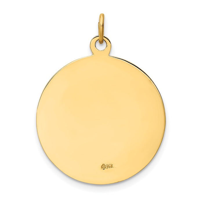 Million Charms 14K Yellow Gold Themed Religious Saint Francis Medal Pendant