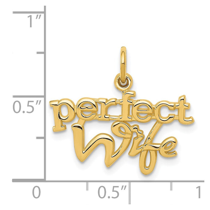 Million Charms 14K Yellow Gold Themed Perfect Wife Charm