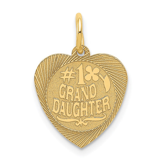 Million Charms 14K Yellow Gold Themed #1 Granddaughter Charm