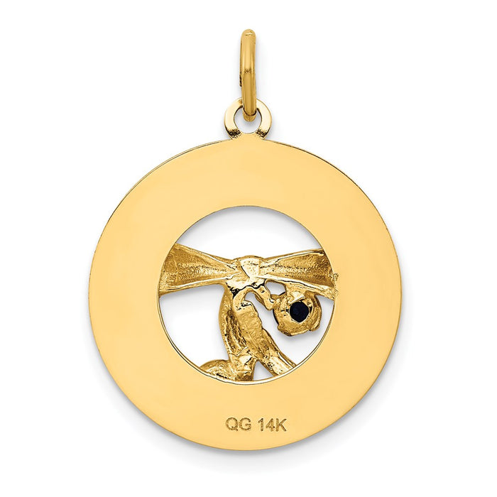 Million Charms 14K Yellow Gold Themed Graduation Day Charm With Synthetic Stones Charm