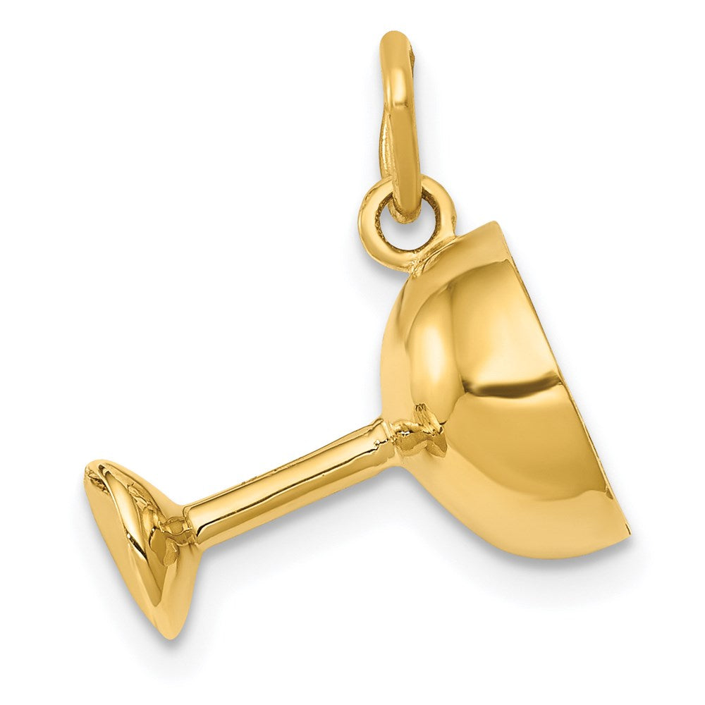 Million Charms 14K Yellow Gold Themed Champagne Glass Charm