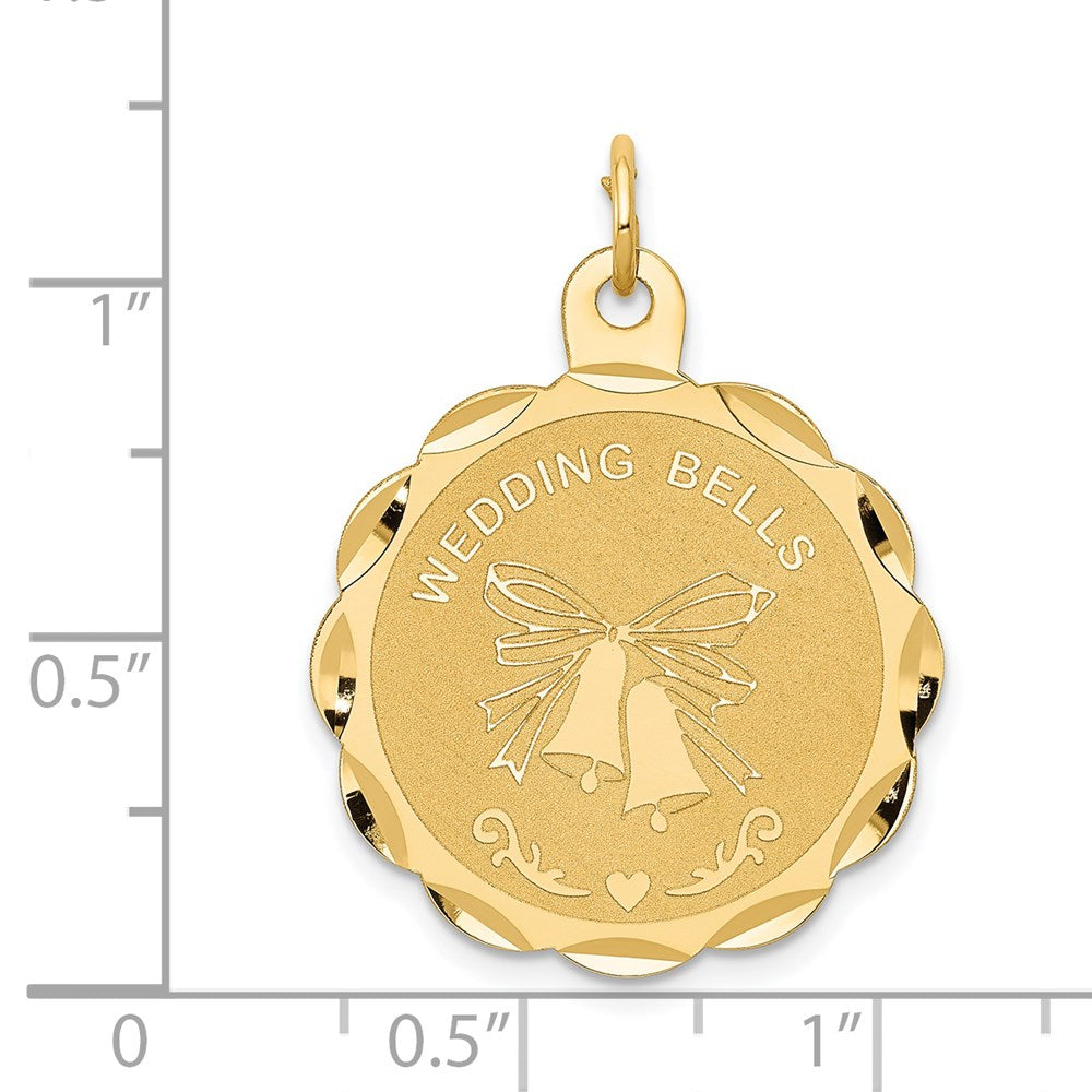 Million Charms 14K Yellow Gold Themed Wedding Bells Charm