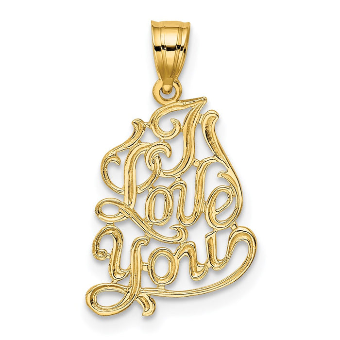 Million Charms 14K Yellow Gold Themed I Love You Charm