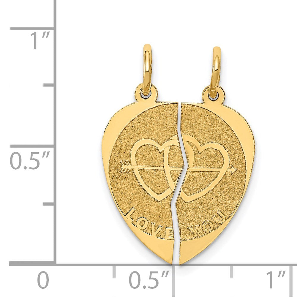 Million Charms 14K Yellow Gold Themed 2-Piece I Love You Charm