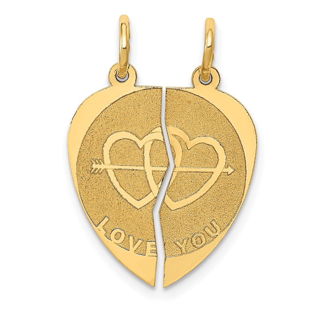 Million Charms 14K Yellow Gold Themed 2-Piece I Love You Charm