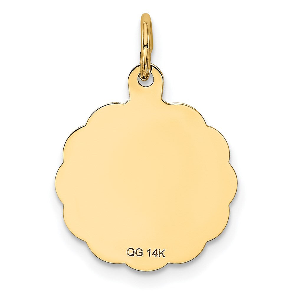 Million Charms 14K Yellow Gold Themed Love Birds Disc Charm