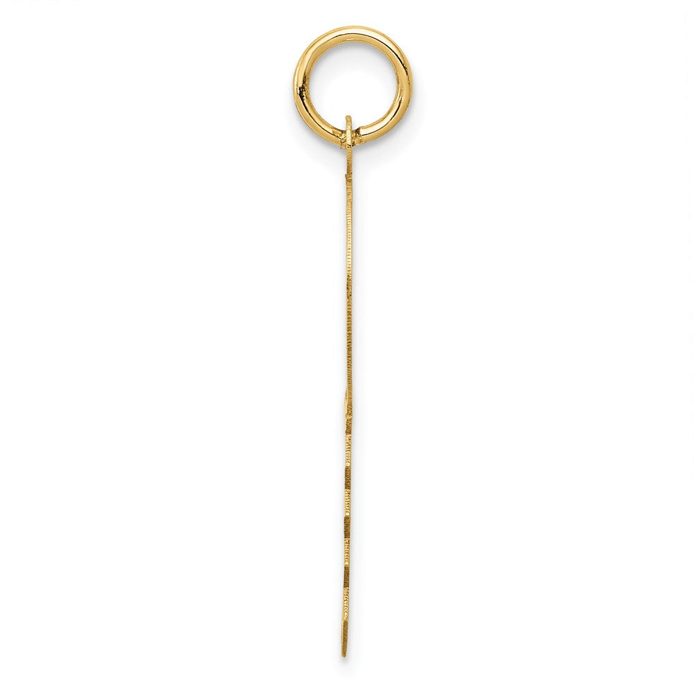 Million Charms 14K Yellow Gold Themed Polished & Satin Hearts Rounded Top Key Charm