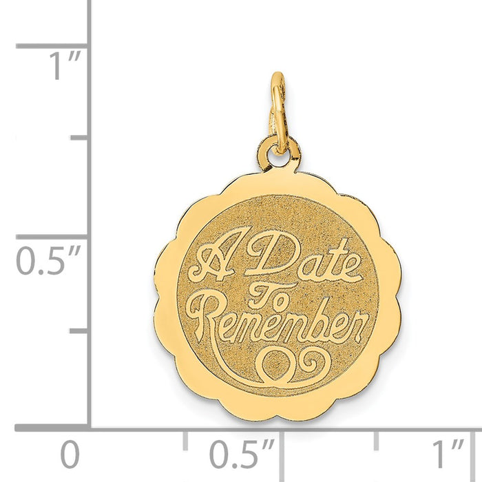 Million Charms 14K Yellow Gold Themed A Date To Remember Charm