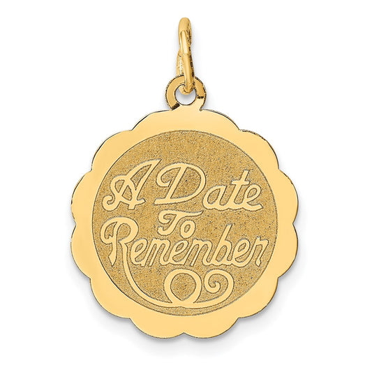 Million Charms 14K Yellow Gold Themed A Date To Remember Charm