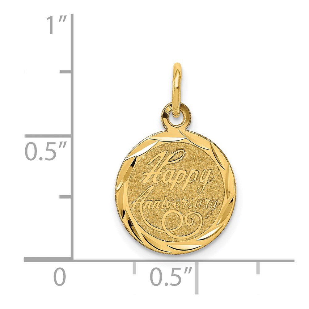 Million Charms 14K Yellow Gold Themed Happy Anniversary Milestone Charm