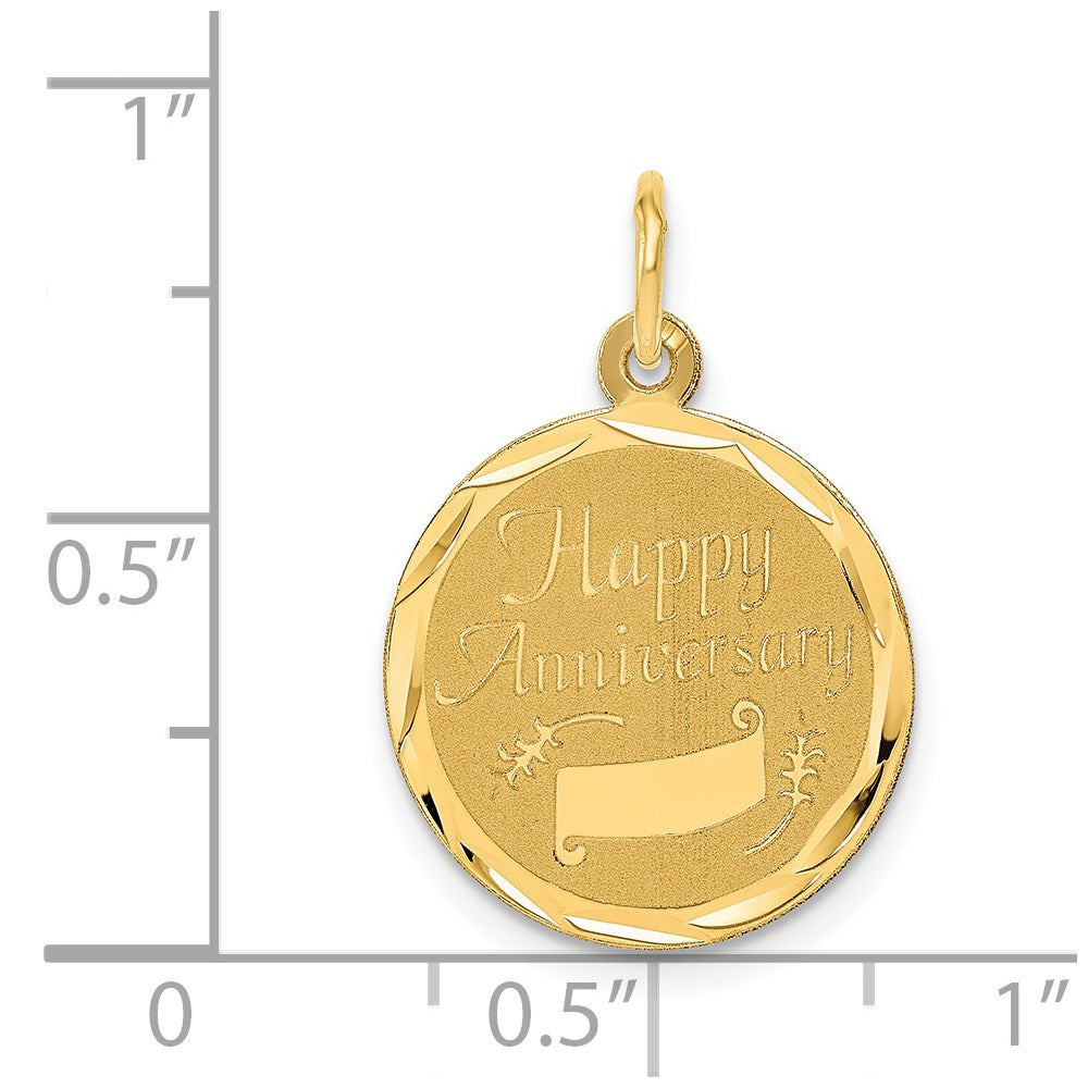 Million Charms 14K Yellow Gold Themed Happy Anniversary Milestone Charm