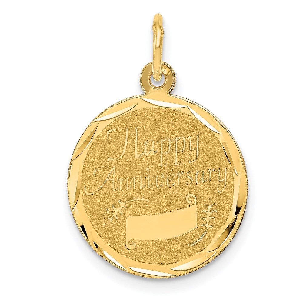 Million Charms 14K Yellow Gold Themed Happy Anniversary Milestone Charm
