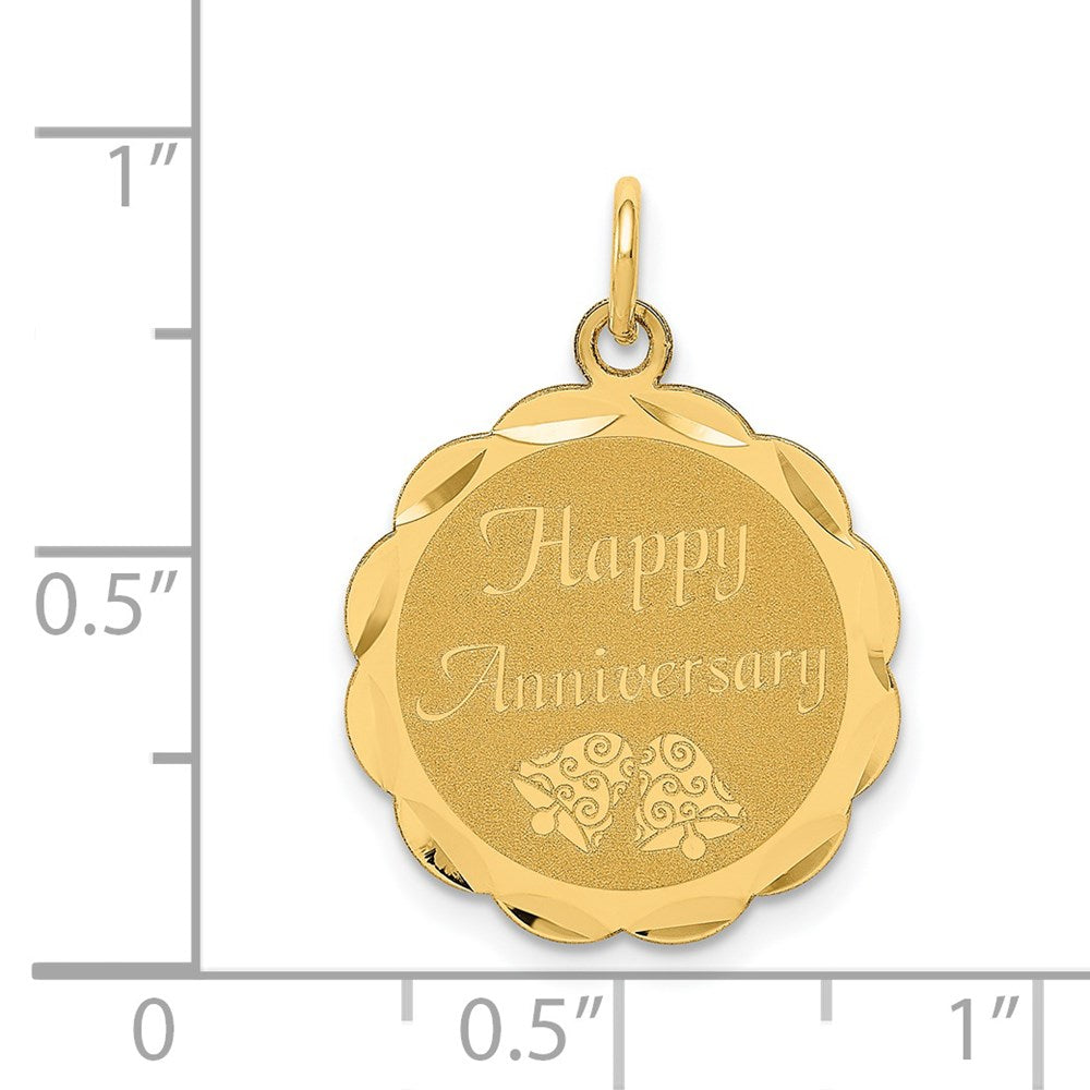 Million Charms 14K Yellow Gold Themed Happy Anniversary Milestone Charm