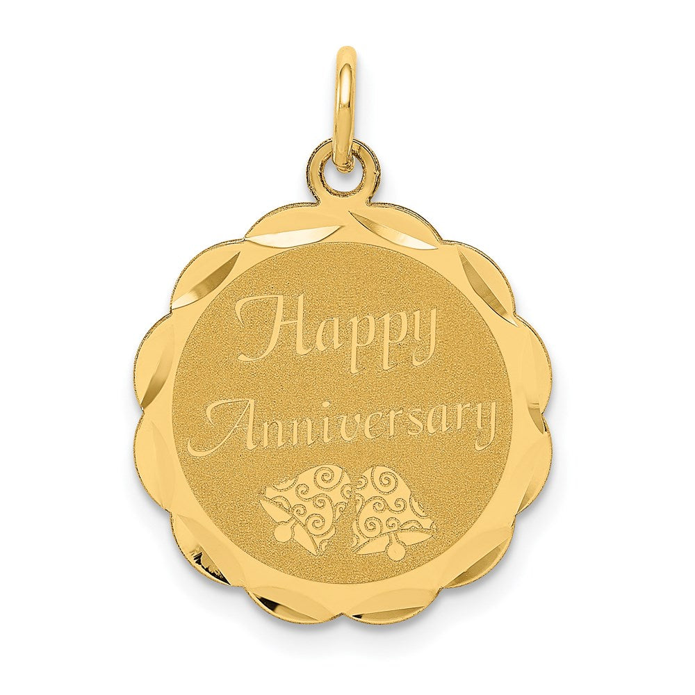 Million Charms 14K Yellow Gold Themed Happy Anniversary Milestone Charm