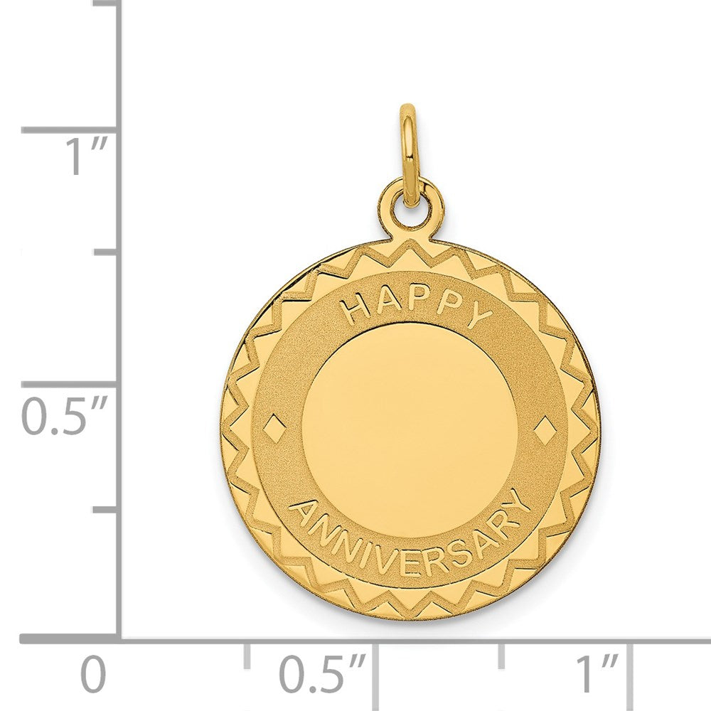 Million Charms 14K Yellow Gold Themed Happy Anniversary Milestone Charm
