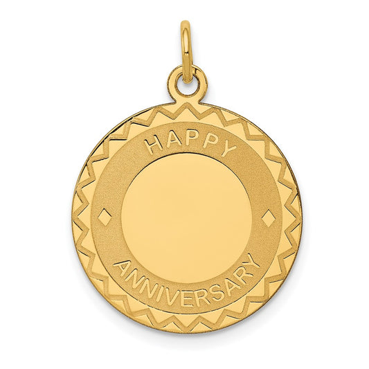 Million Charms 14K Yellow Gold Themed Happy Anniversary Milestone Charm