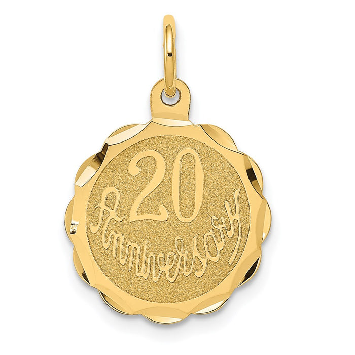 Million Charms 14K Yellow Gold Themed Happy 20Th Anniversary Milestone Charm