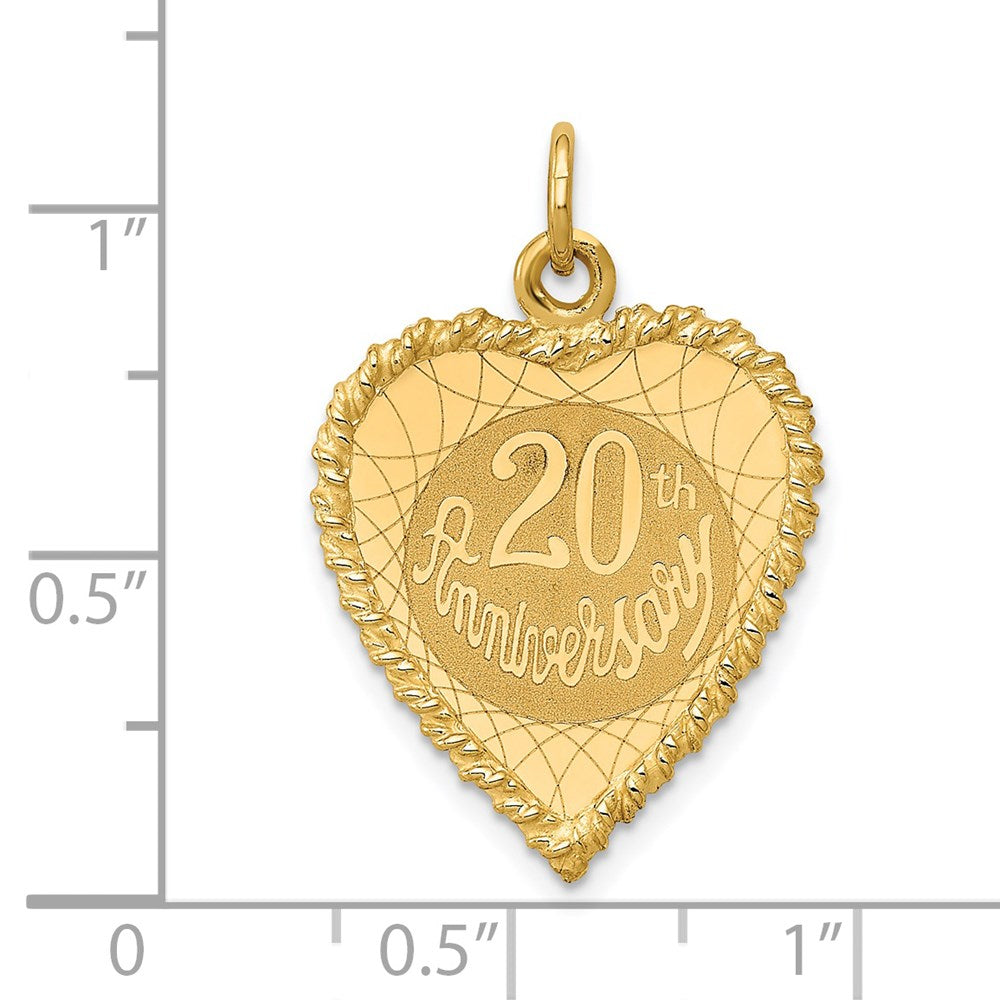 Million Charms 14K Yellow Gold Themed Happy 20Th Anniversary Milestone Charm