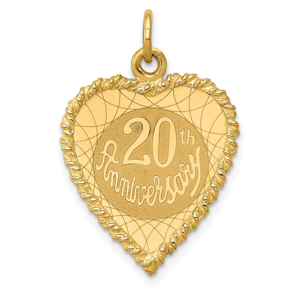 Million Charms 14K Yellow Gold Themed Happy 20Th Anniversary Milestone Charm