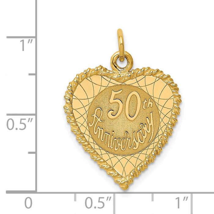 Million Charms 14K Yellow Gold Themed Happy 50Th Anniversary Milestone Charm