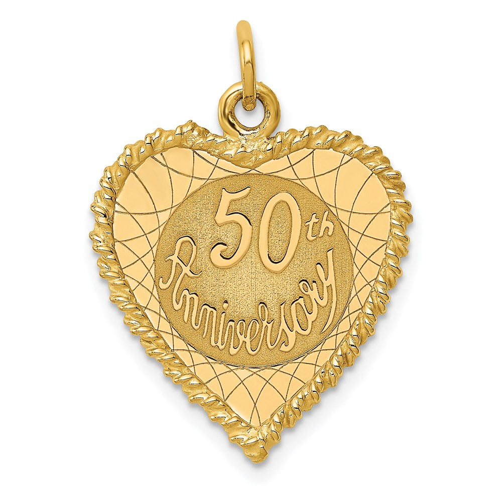 Million Charms 14K Yellow Gold Themed Happy 50Th Anniversary Milestone Charm