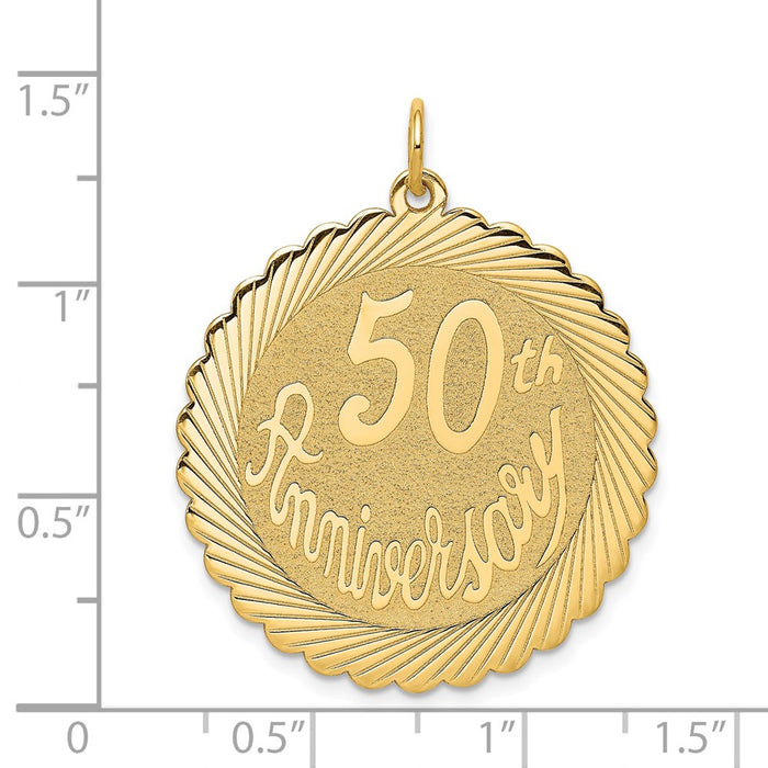 Million Charms 14K Yellow Gold Themed Happy 50Th Anniversary Milestone Charm