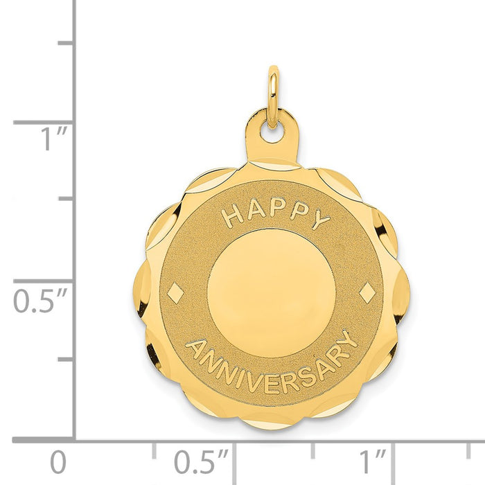 Million Charms 14K Yellow Gold Themed Happy Anniversary Milestone Charm