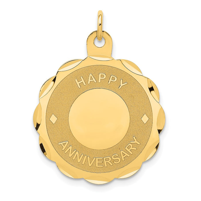 Million Charms 14K Yellow Gold Themed Happy Anniversary Milestone Charm