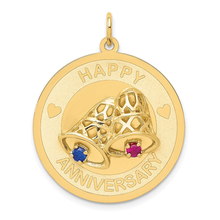Million Charms 14K Yellow Gold Themed Happy Anniversary Milestone With Bells Charm