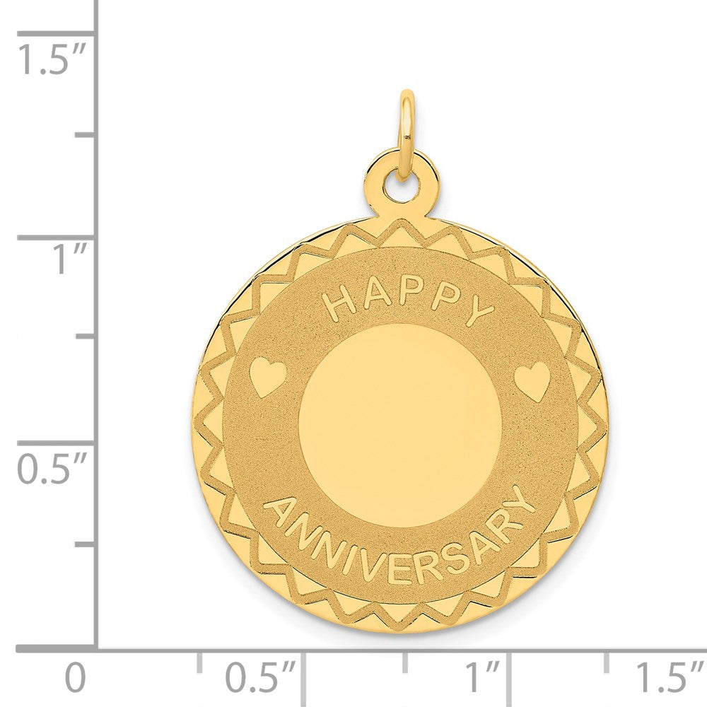 Million Charms 14K Yellow Gold Themed Happy Anniversary Milestone Charm