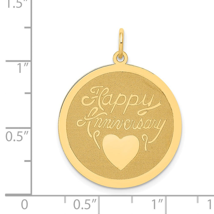 Million Charms 14K Yellow Gold Themed Happy Anniversary Milestone Charm