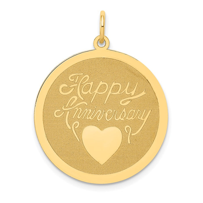 Million Charms 14K Yellow Gold Themed Happy Anniversary Milestone Charm