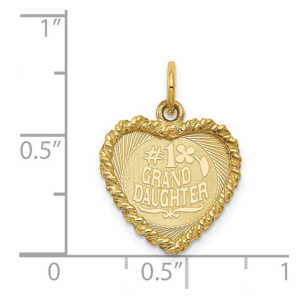 Million Charms 14K Yellow Gold Themed #1 Granddaughter Disc Charm