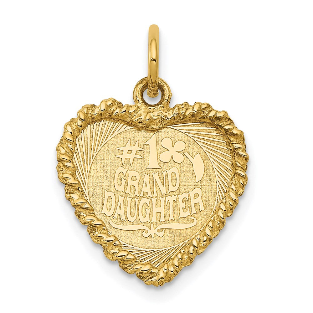 Million Charms 14K Yellow Gold Themed #1 Granddaughter Disc Charm