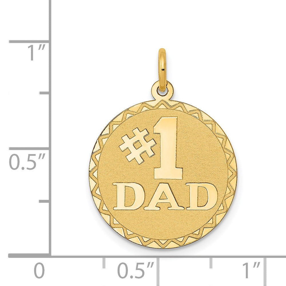 Million Charms 14K Yellow Gold Themed #1 Dad Charm
